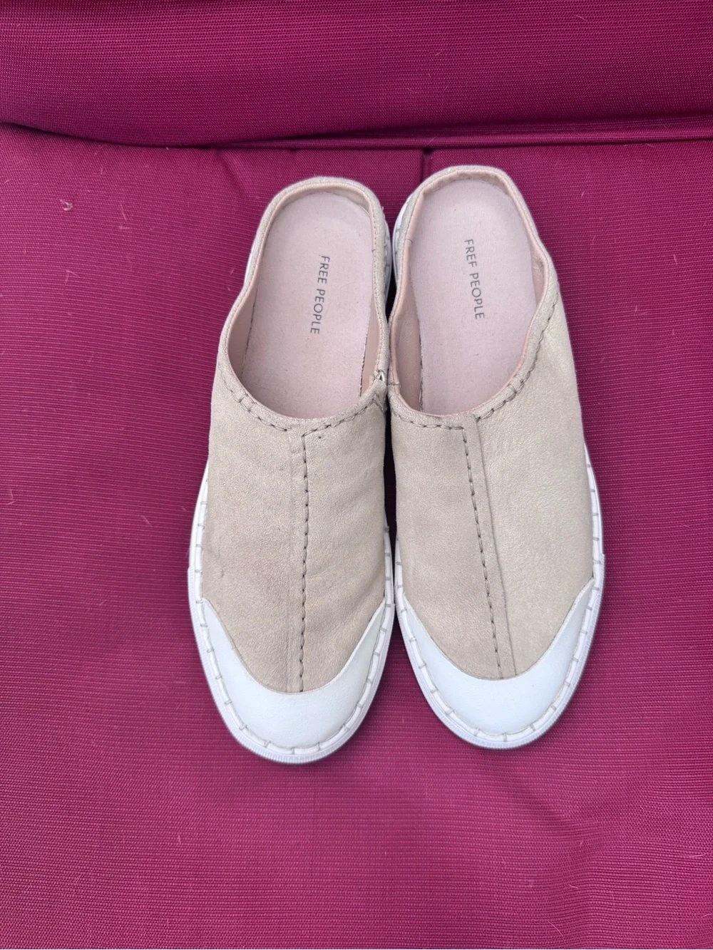 Free People Neutral Tan Slip-On Sneakers Juno